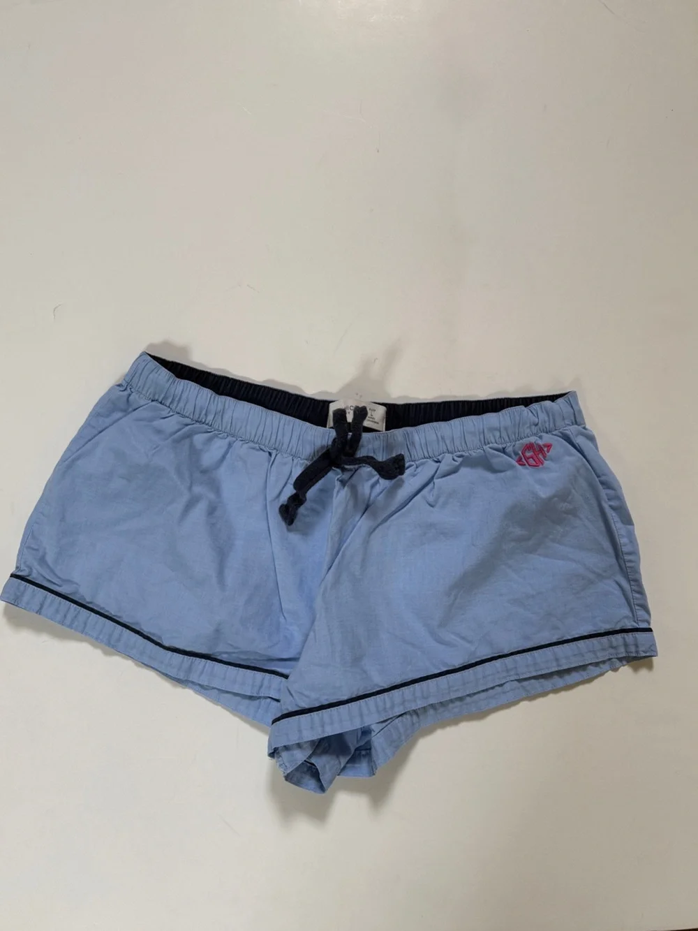 Gilly Hicks Light Blue Lounge Shorts with Navy Trim